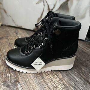 Cole Haan Black leather Grand Explorer Booties